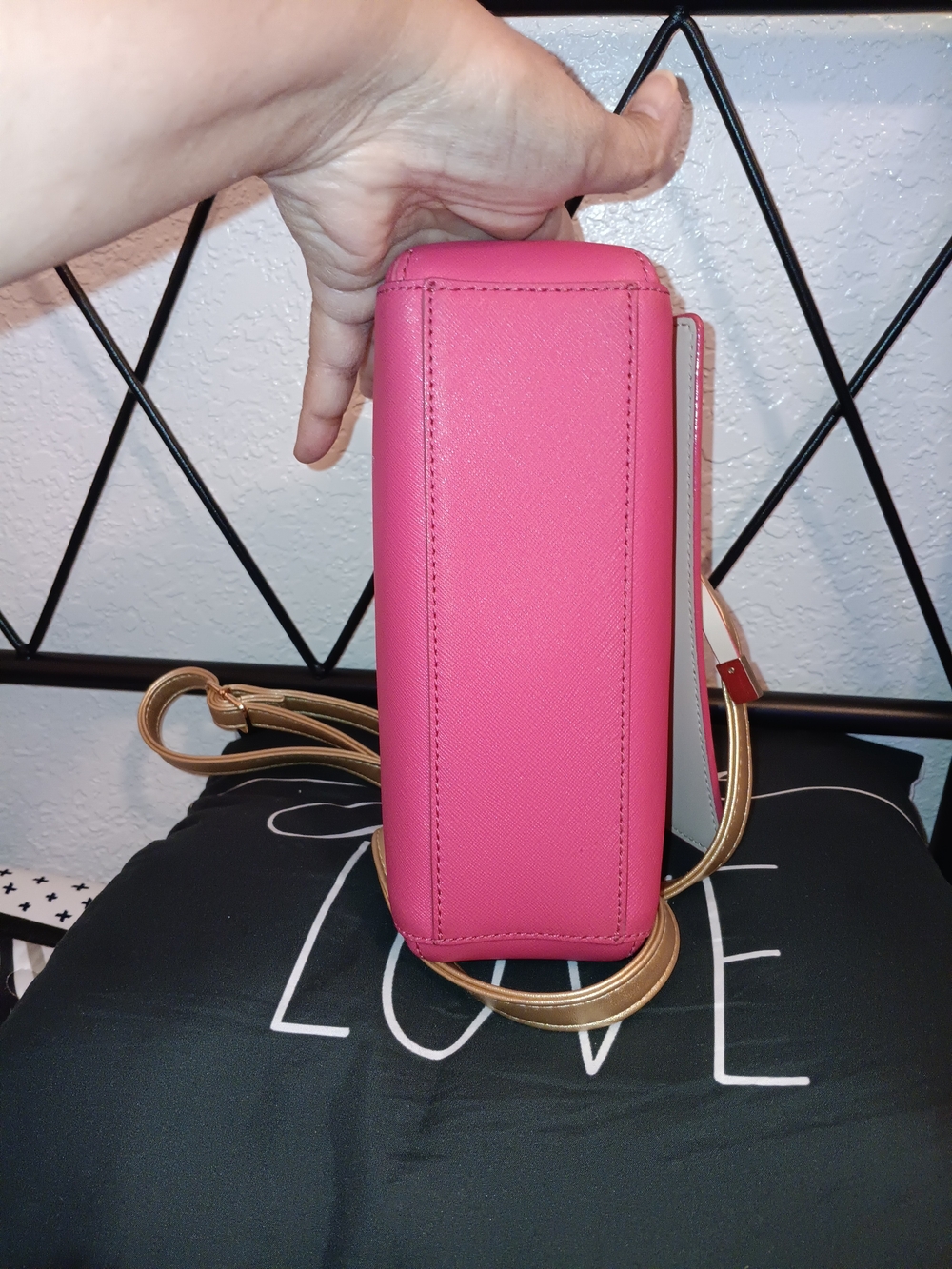 kate spade Pink Crossbody Bag with Gold Strap and Bow Detail - Picture 7 of 14
